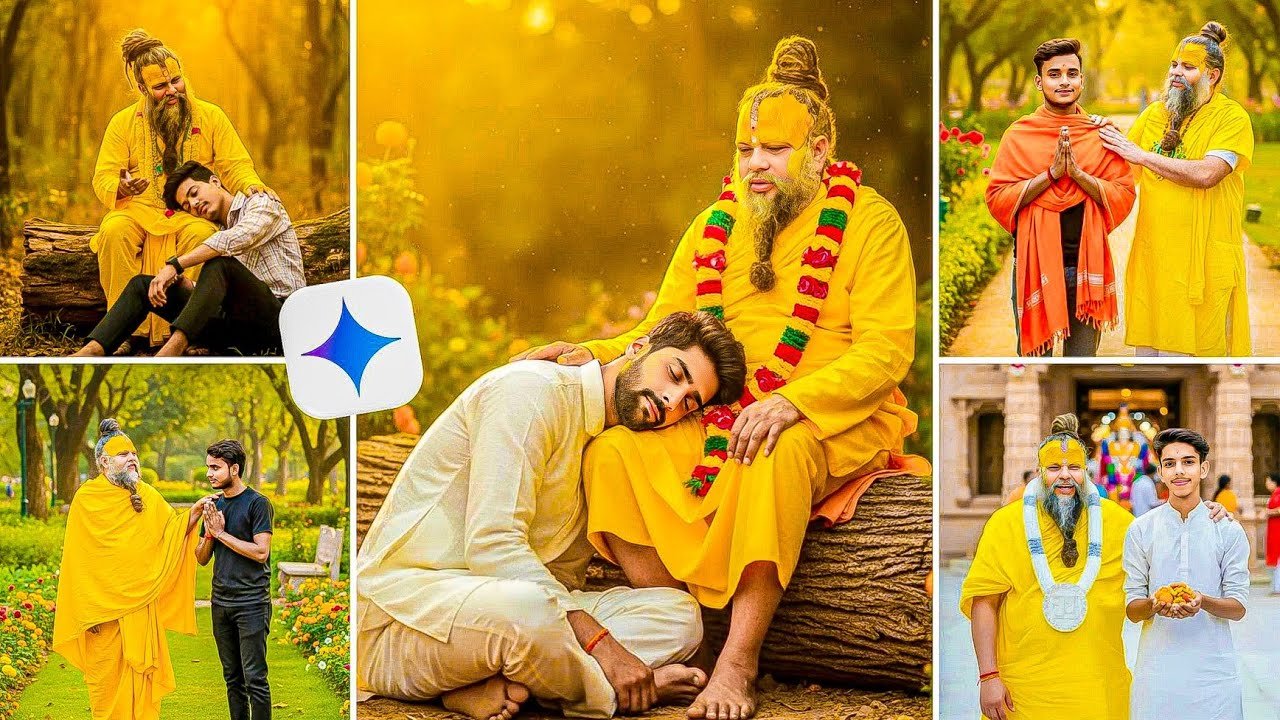Google Gemini ai photo editing prompts for Premanand ji Maharaj